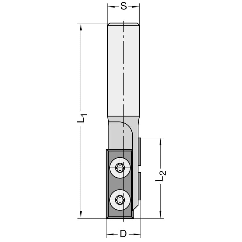 Keermesgroeffrees Ø 16 x 45 mm, TL=95 mm, S=14 mm, Z=2, HW