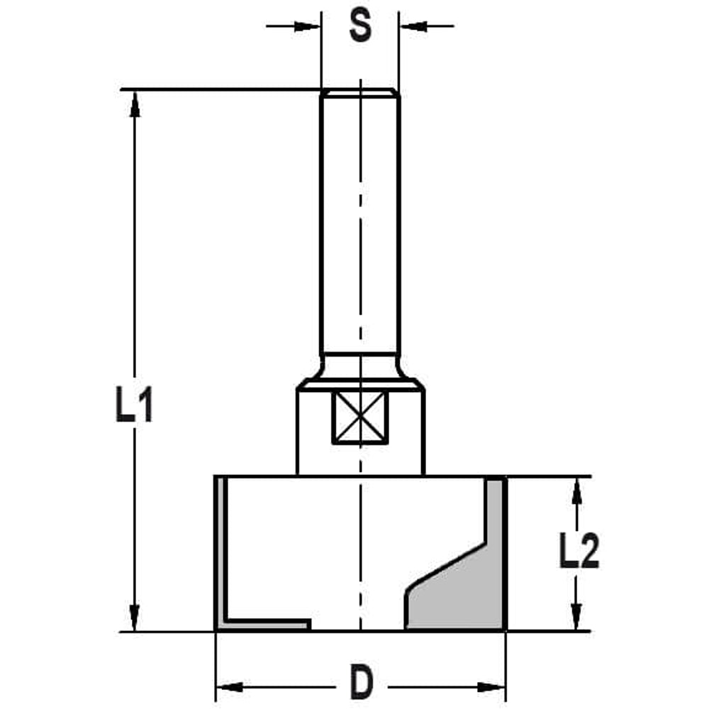 Sponningfrees zonder geleidelager Ø 24 x 16 mm, TL=56 mm, S=10 mm, HW
