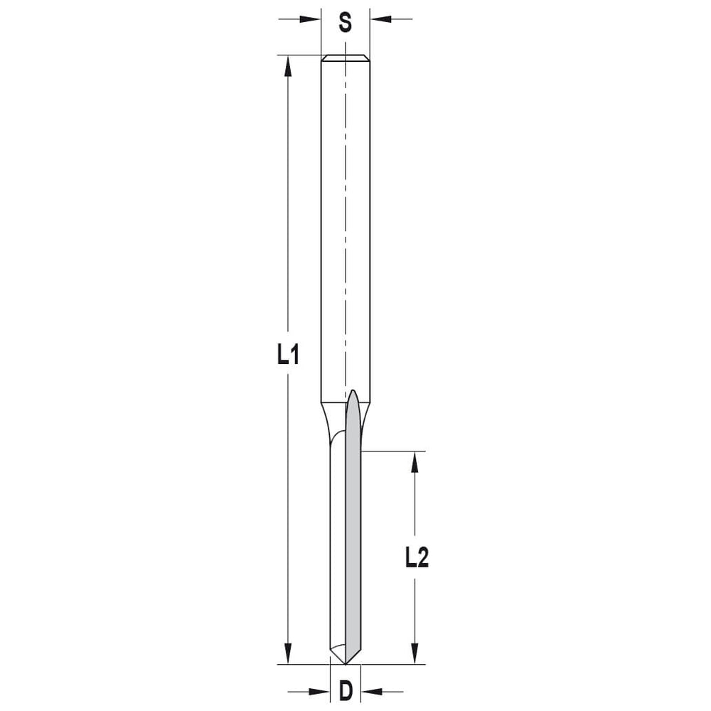 Ontwateringssleuffrees Ø 5 x 45 mm, TL=100 mm, S=8 mm, HS