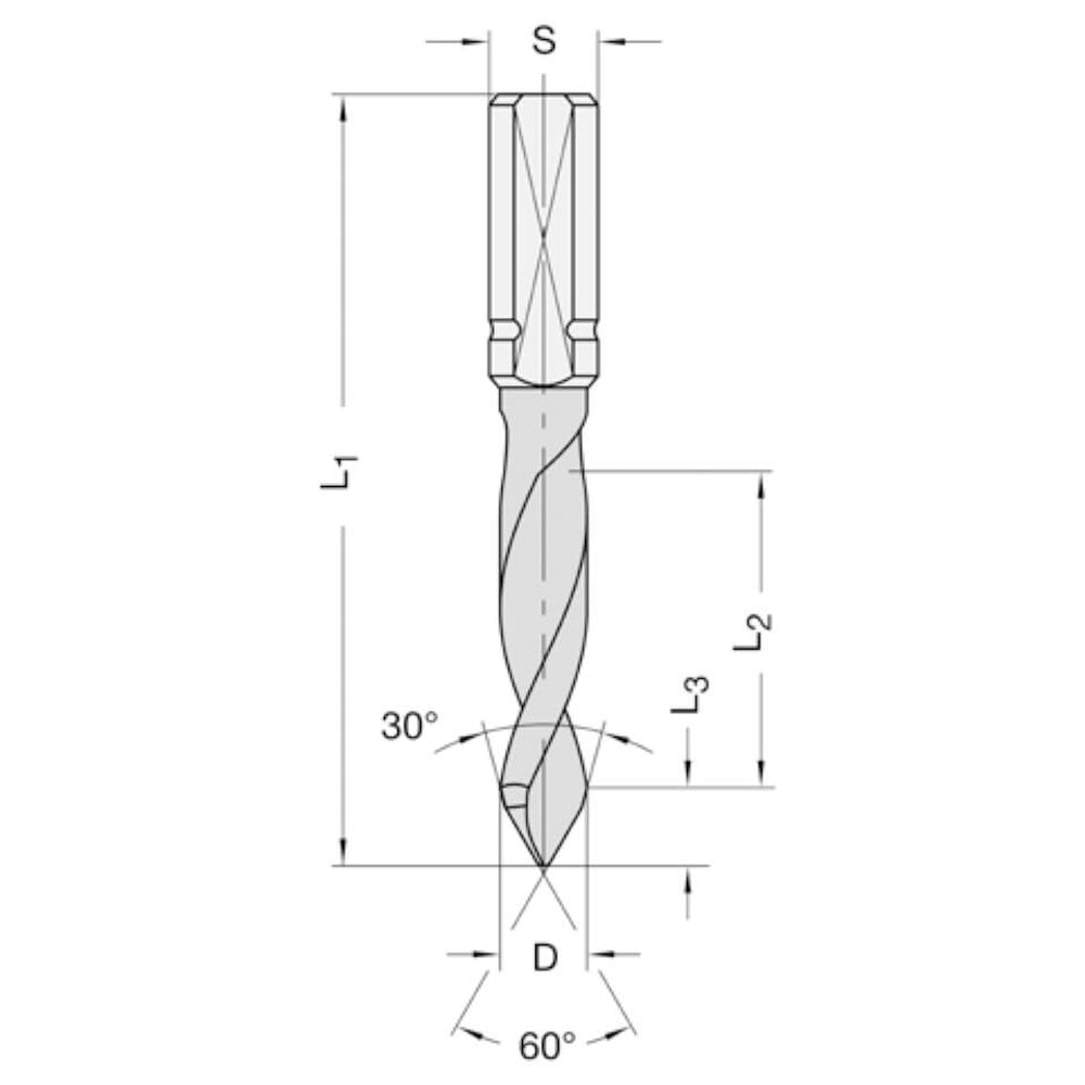 VHW Doorboor Drevelboorr S=10x24mm, Rechts