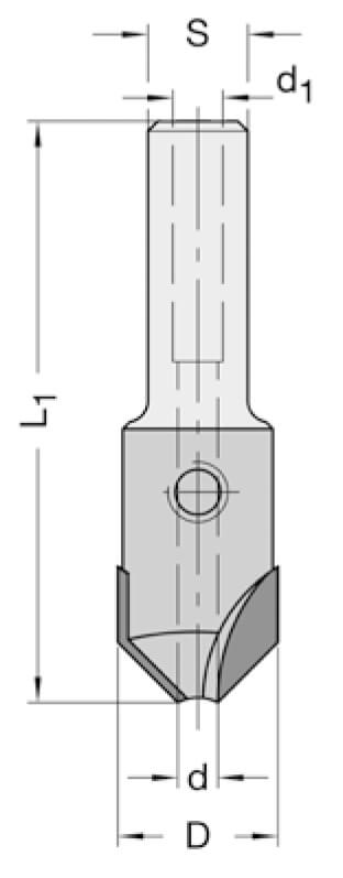 Verzinker opname 4,5 mm 90 graden