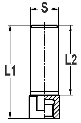 Wisselschacht 12,7 mm, L1=40 mm