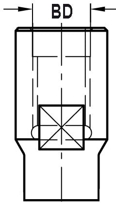 Wisselschacht Binnendraad M10, L1=30 mm