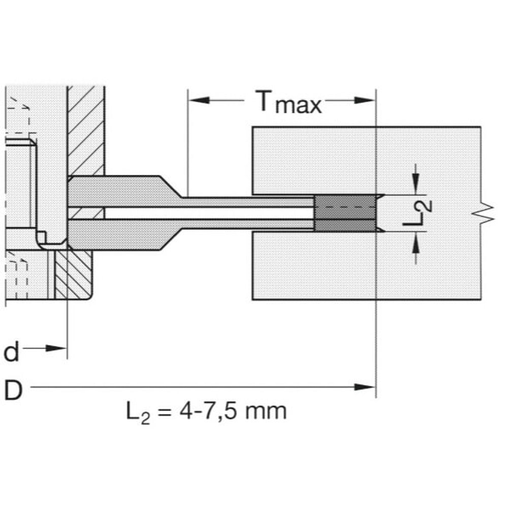 Verstelbare keermes groefzaag Ø 125 x 20 mm, L2=4 – 7,5 mm, HW