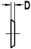 Sponningkeermes 19,4 x 9,0 x 1,5 mm, vierzijdig geslepen, HW