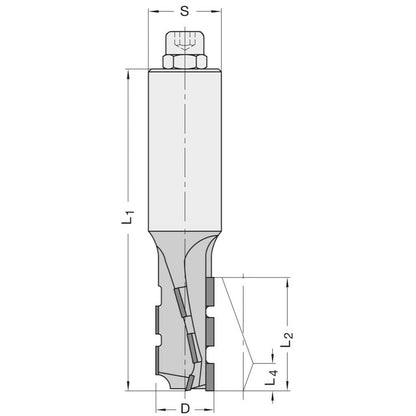 Diamant Groeffrees Ø 18 x 33 mm, TL=100 mm, S=25 mm, Z=2, DP