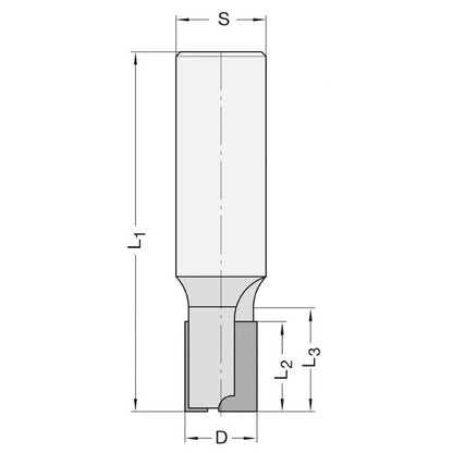 Diamant Groeffrees Ø 10 x 20 mm, TL=80 mm, S=10 mm, Z=2, DP