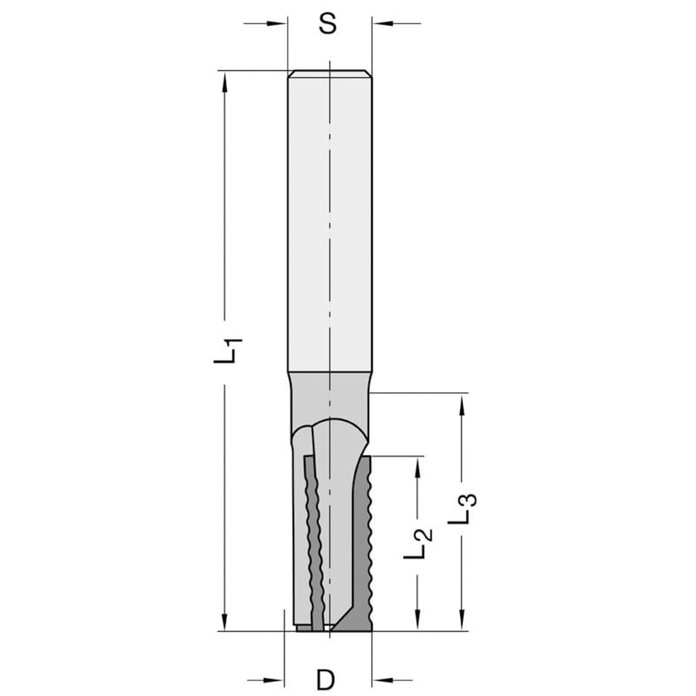 Diamant Schrobfrees Ø 16 x 25 mm, TL=80 mm, S=16 mm, Z=3, DP