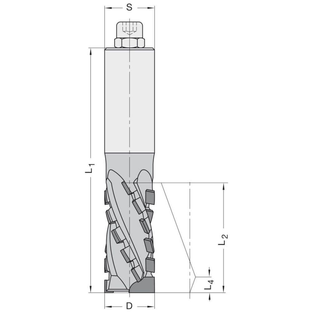 Diamant Groeffrees Ø 25 x 55 mm, TL=125 mm, S=25 mm, Z=2, DP