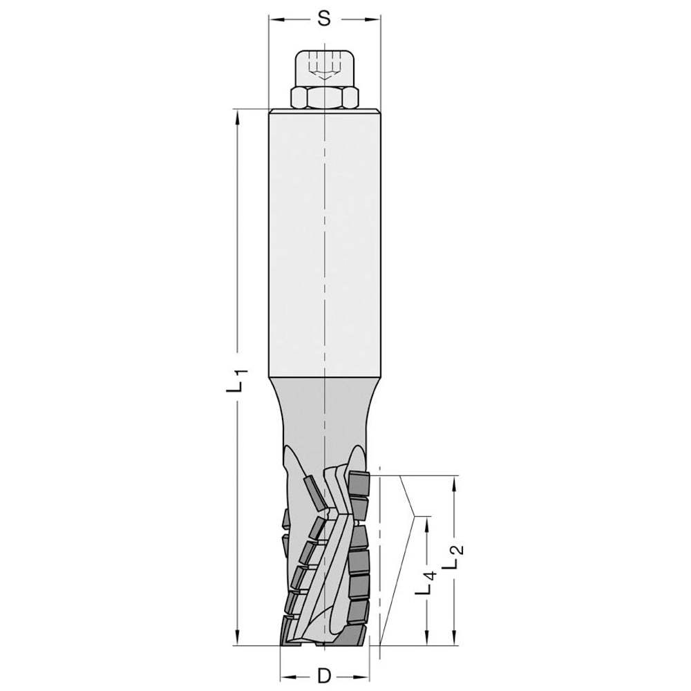 Diamant Groeffrees Ø 20 x 38 mm, TL=120 mm, S=25 mm, Z=3, DP