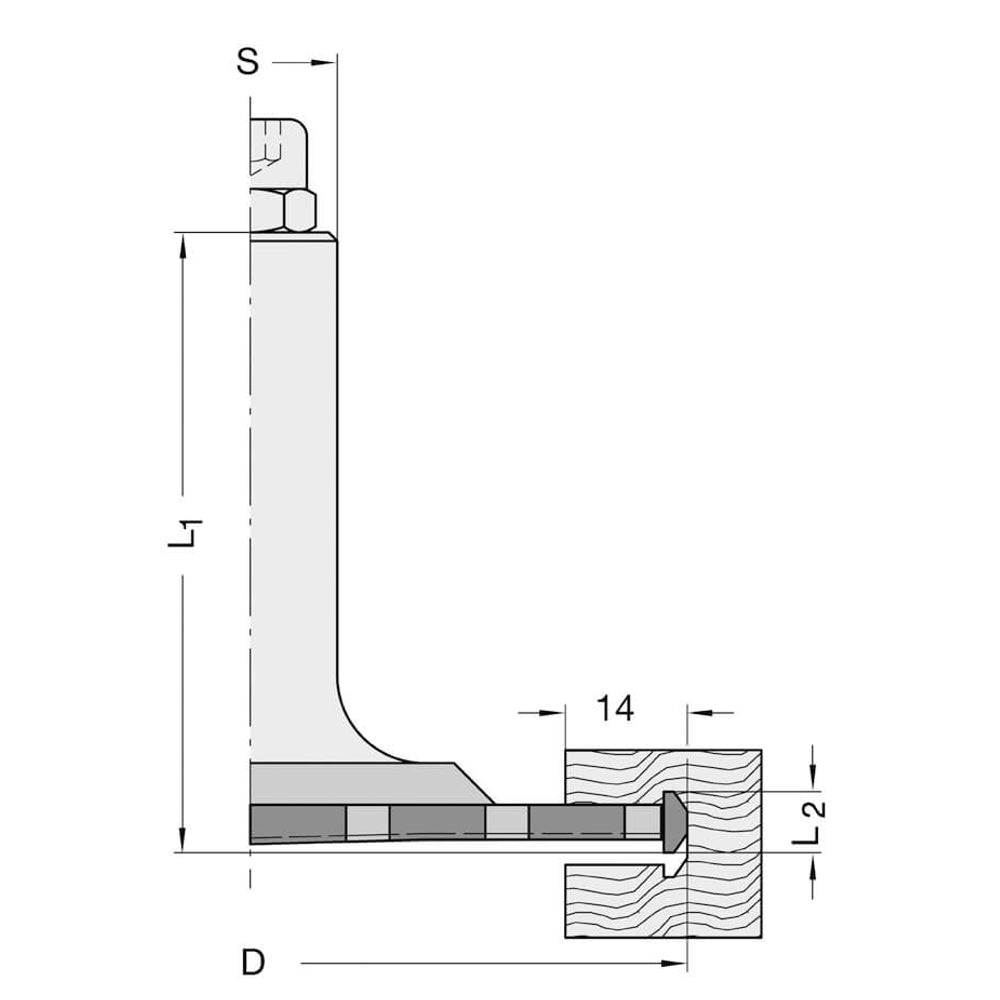 Diamant Profielfrees Ø 100,4 mm t.b.v. Clamex®, B=5,4 mm, Z=2+1, DP