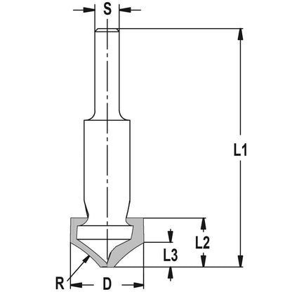 Verzinkfrees Ø 24 x 16 mm, TL=78 mm, S=8 mm, VHW