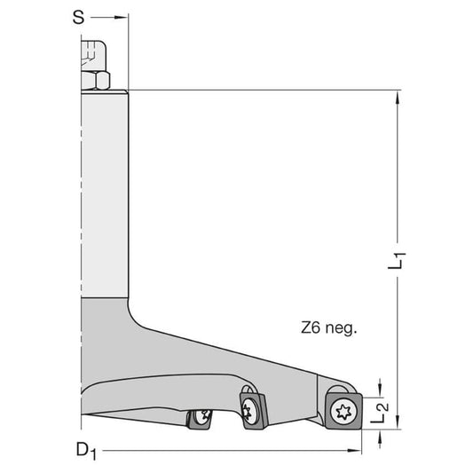 Keermes Vlakfrees Ø=150 mm, L2=8 mm, S=25 mm, HW, Z=6
