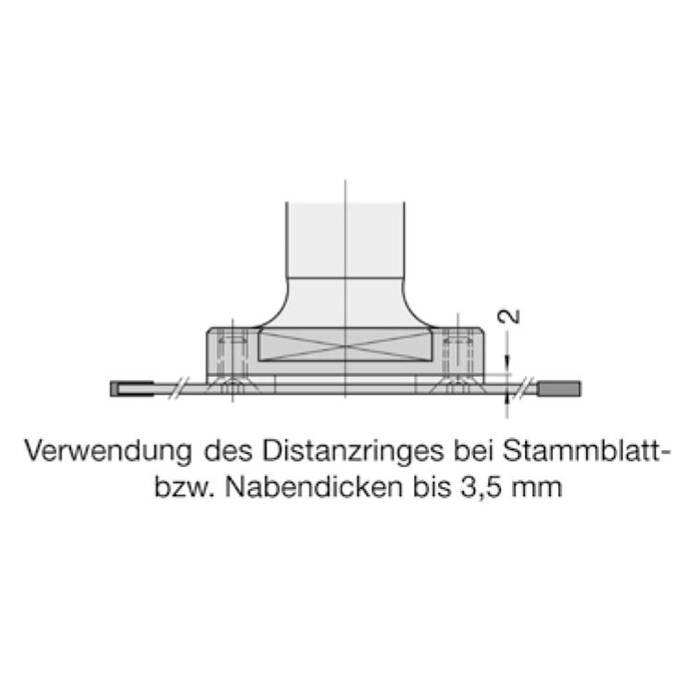 Freesdoorn d=22x4mm S=16x65mm m.E.