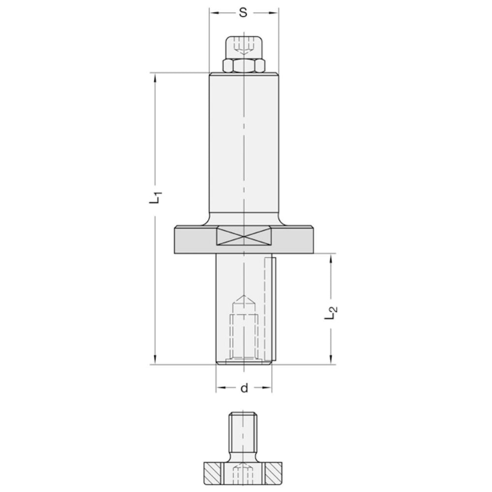 Freesdoorn d=20x40mm S=25x55mm m.E.
