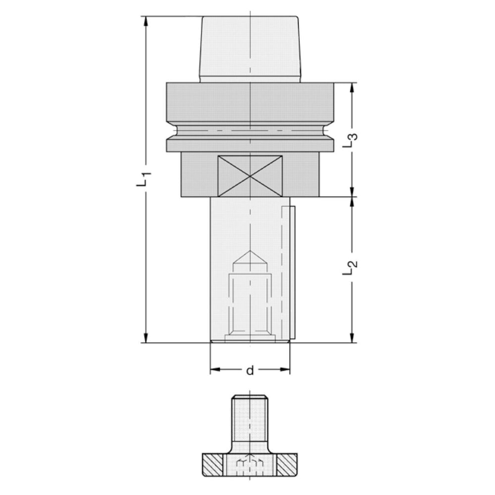 Freesdoorn HSK-F 63 d=30x189mm