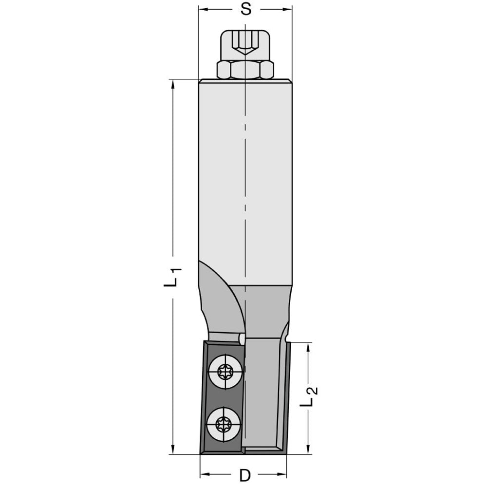 Keermesgroeffrees Ø 25 x 30 mm, TL=100 mm, S=20 mm, Z=2, HW