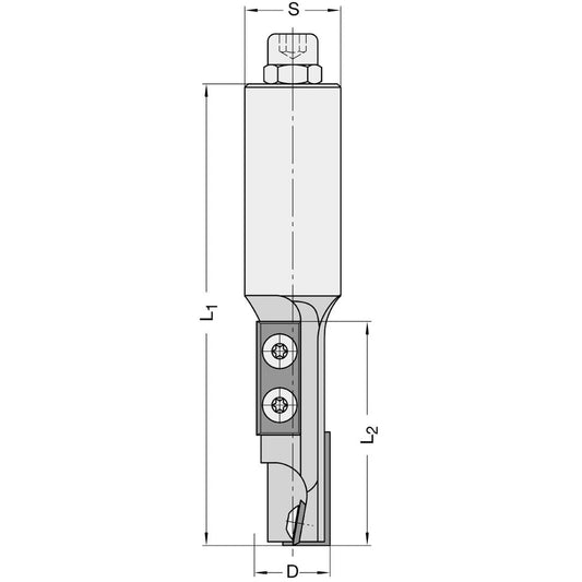Keermesgroeffrees Ø 20 x 58 mm, TL=120 mm, S=20 mm, Z=1+1, HW