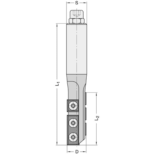 Keermesgroeffrees Ø 20 x 50 mm, TL=120 mm, S=20 mm, Z=2, HW