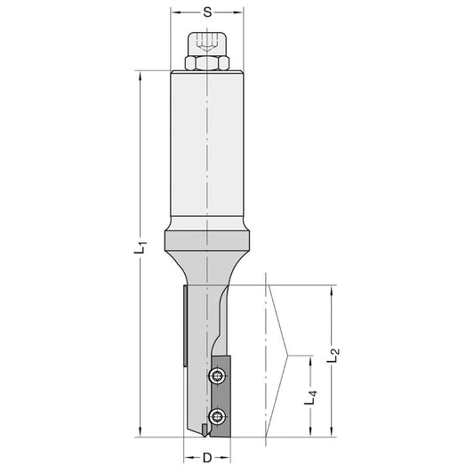 Keermesgroeffrees Ø 18 x 50 mm, TL=130 mm, S=25 mm, Z=1+1, HW