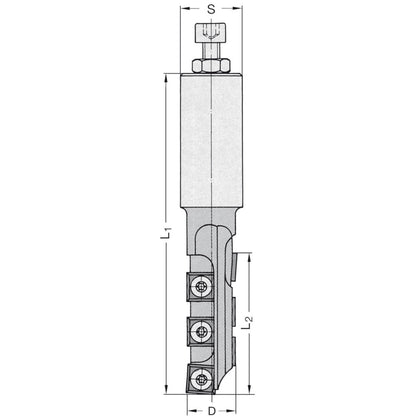 Keermes Schrobfrees Ø 22 x 60 mm, TL=131 mm, S=25 mm, Z=1+1, HW