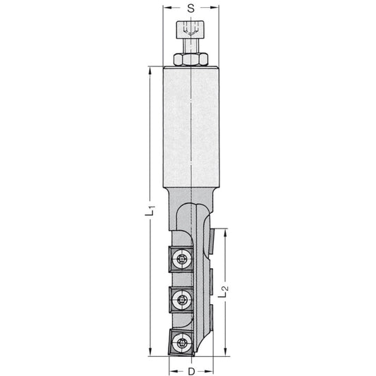 Keermes Schrobfrees Ø 22 x 60 mm, TL=131 mm, S=25 mm, Z=1+1, HW