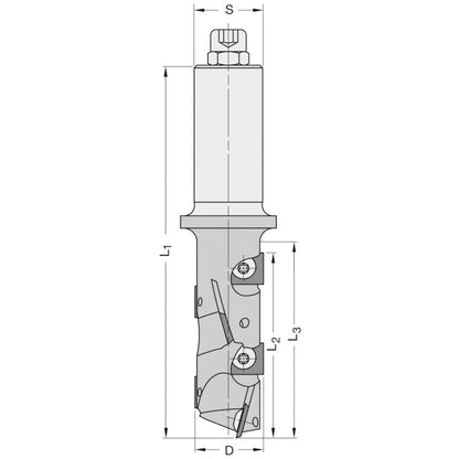 Keermes Schrobfrees Ø 25 x 66 mm, TL=138 mm, S=20 mm, Z=1+1, HW