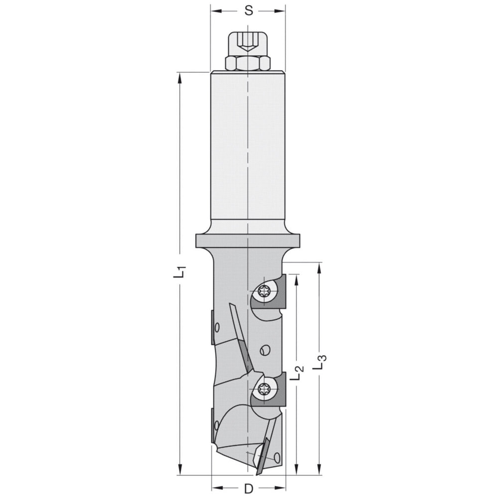 Keermes Schrobfrees Ø 25 x 66 mm, TL=138 mm, S=25 mm, Z=1+1, HW
