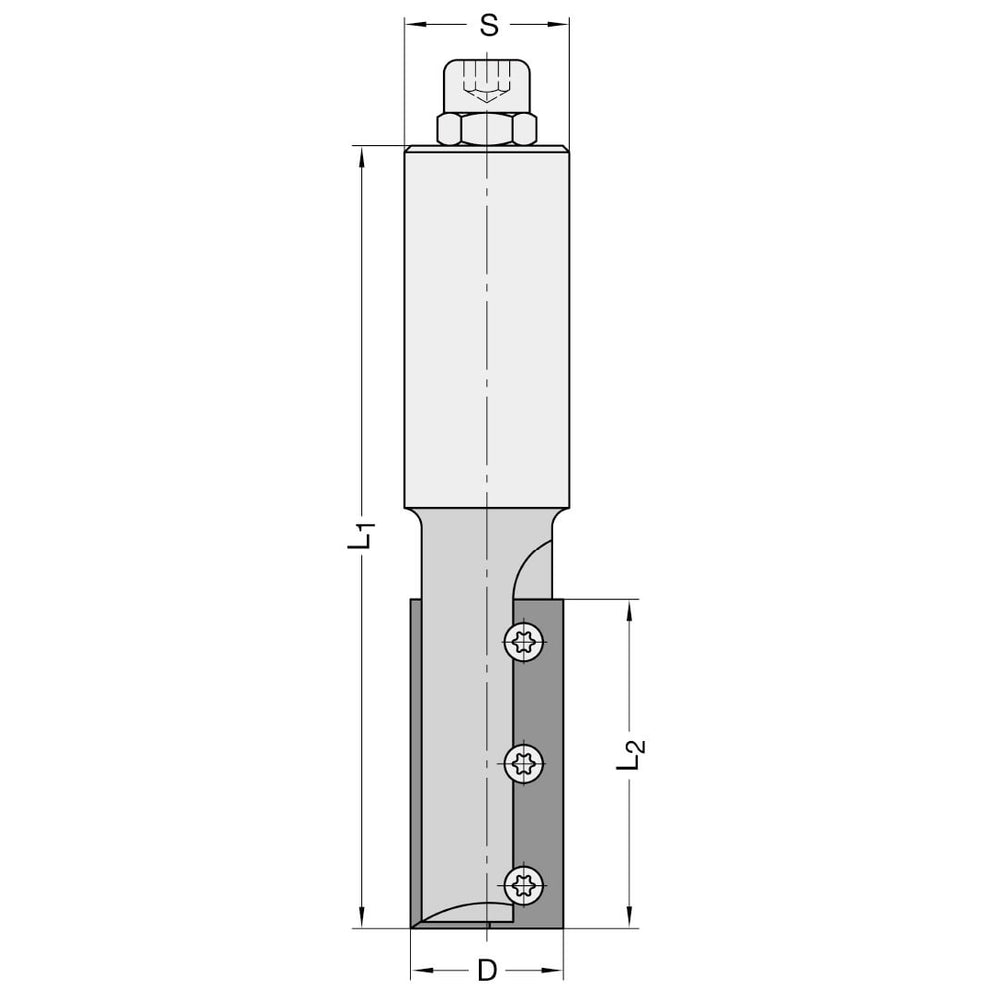 Keermesgroeffrees Ø 30 x 50 mm, TL=118 mm, S=25 mm, Z=2, HW
