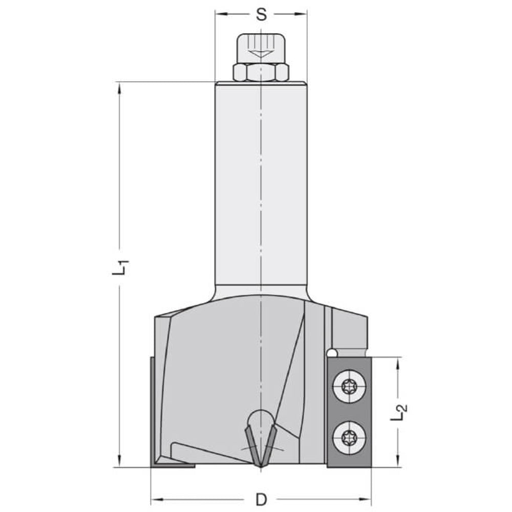 Keermeskanten-/ Sponningfrees Ø=40 x 30 mm, S=25 mm, HW, Z=2+2