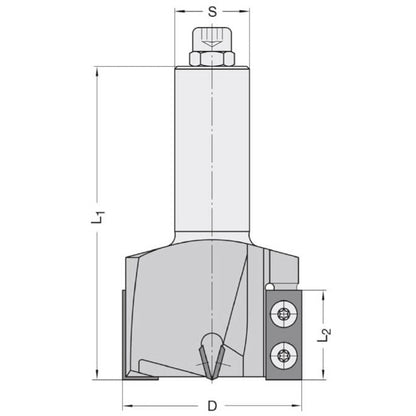 Keermeskanten-/ Sponningfrees Ø=40 x 30 mm, S=25 mm, HW, Z=2+2