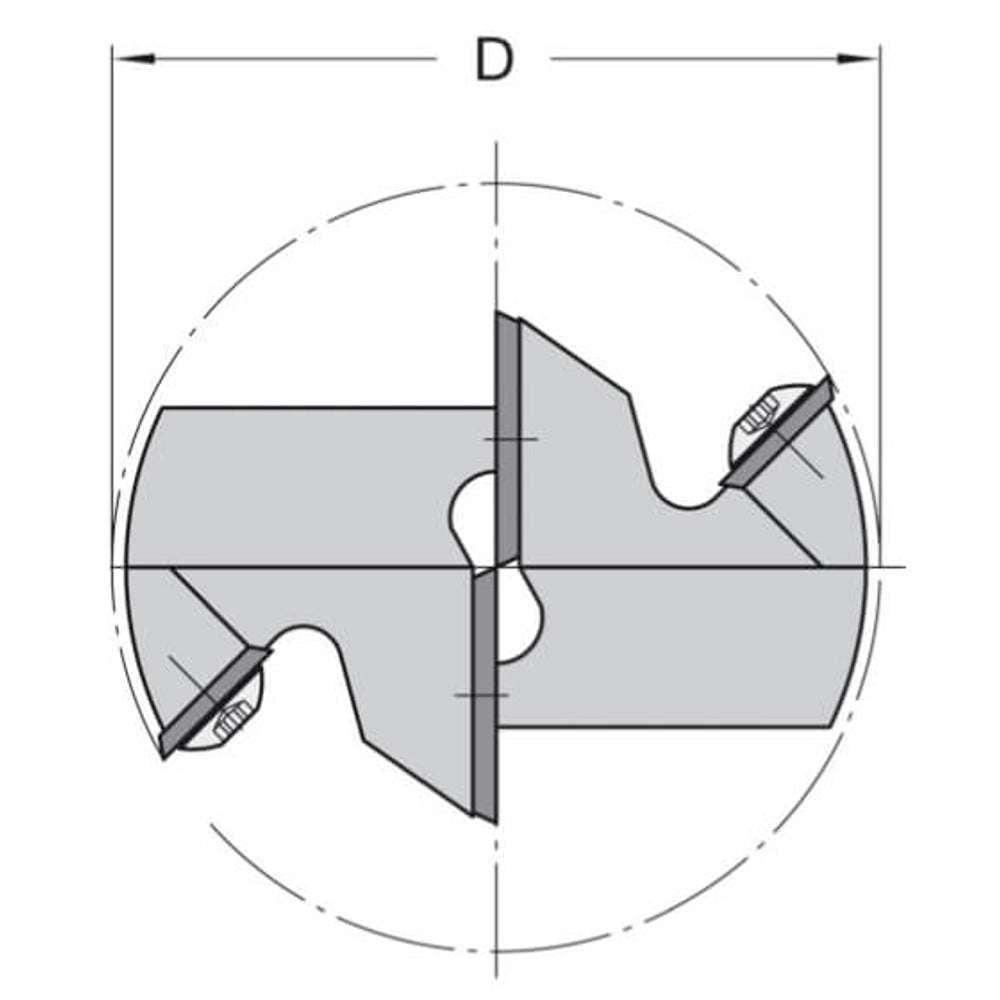 Keermeskanten-/ Sponningfrees Ø=40 x 30 mm, S=20 mm, HW, Z=2+2