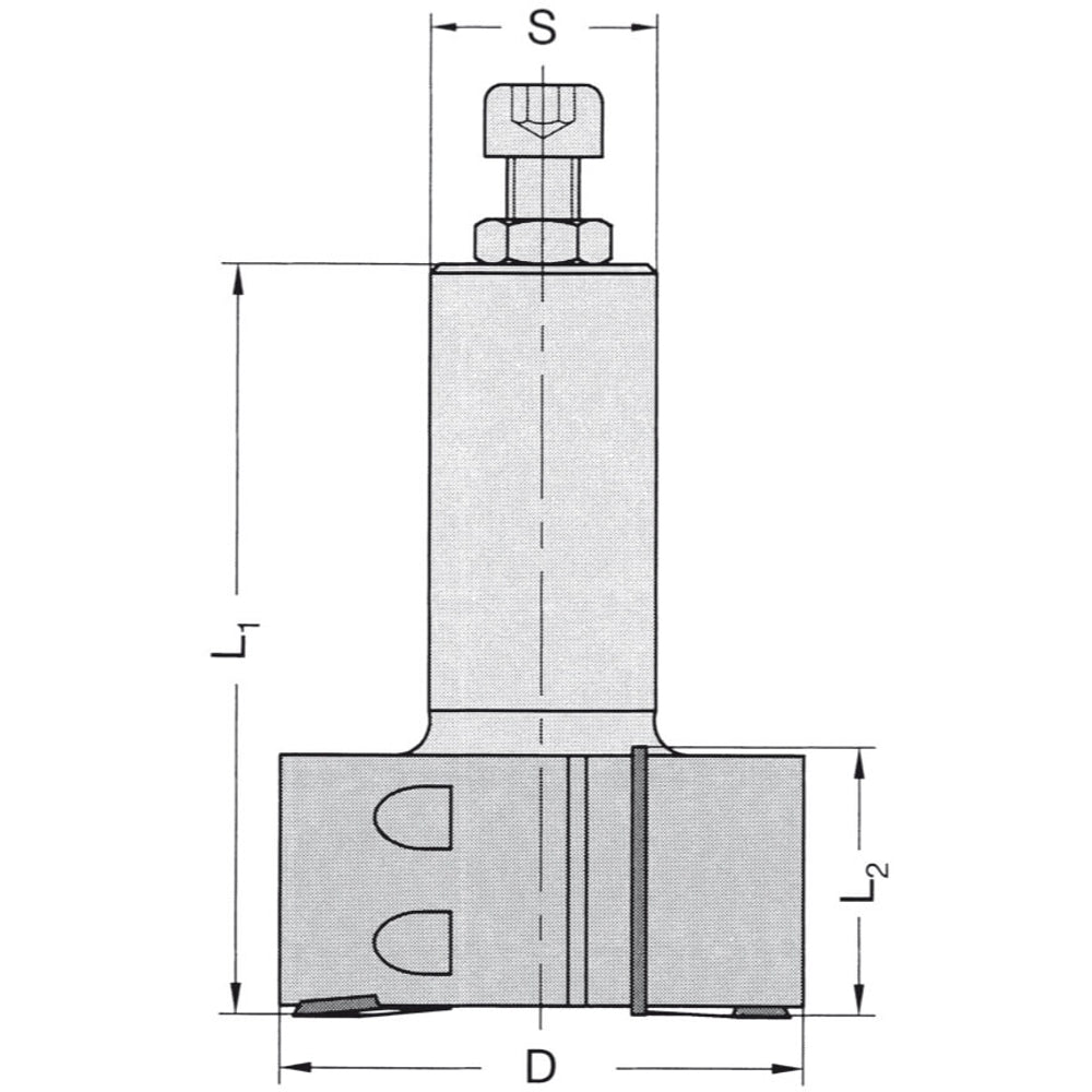 Keermeskanten-/ Sponningfrees Ø=60 x 50 mm, S=25 mm, HW, Z=2 / V=2