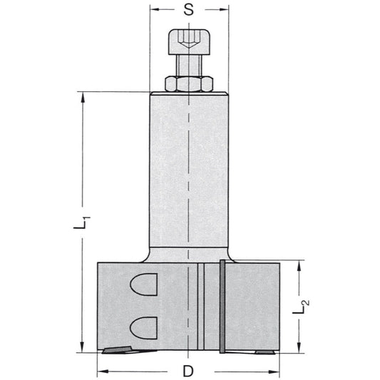 Keermeskanten-/ Sponningfrees Ø=60 x 50 mm, S=25 mm, HW, Z=2 / V=2