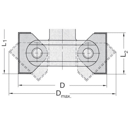 Keermes Zwenkkopfrees Ø=110 x 50 mm, TL=114 mm, S=25 mm, Z=2, HW