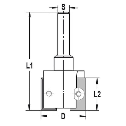 UNITEC houder met sponningkeermessen zonder lager Ø 32 x 26,0 mm, S=6 mm, HW