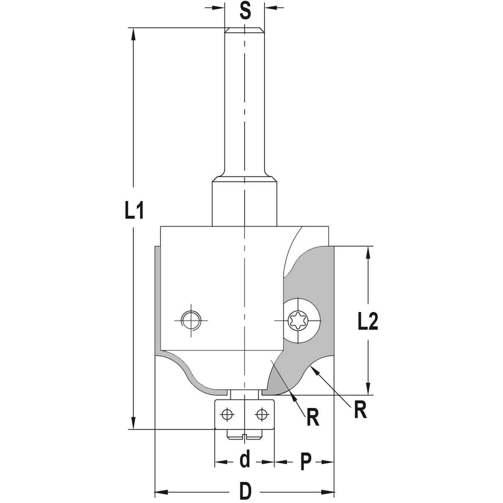 Keermesprofielfrees R=5 met lager