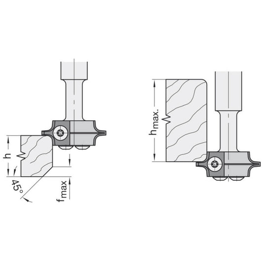 Keermes Afrondfrees R=8 mm, TL=120 mm, S=20 mm, Z=2, HW