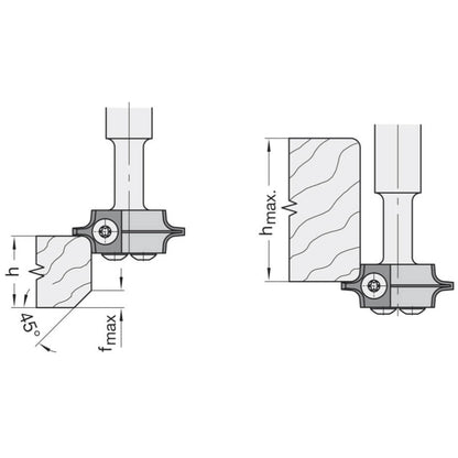 Keermes Afrondfrees R=4 mm, TL=100 mm, S=16 mm, Z=2, HW