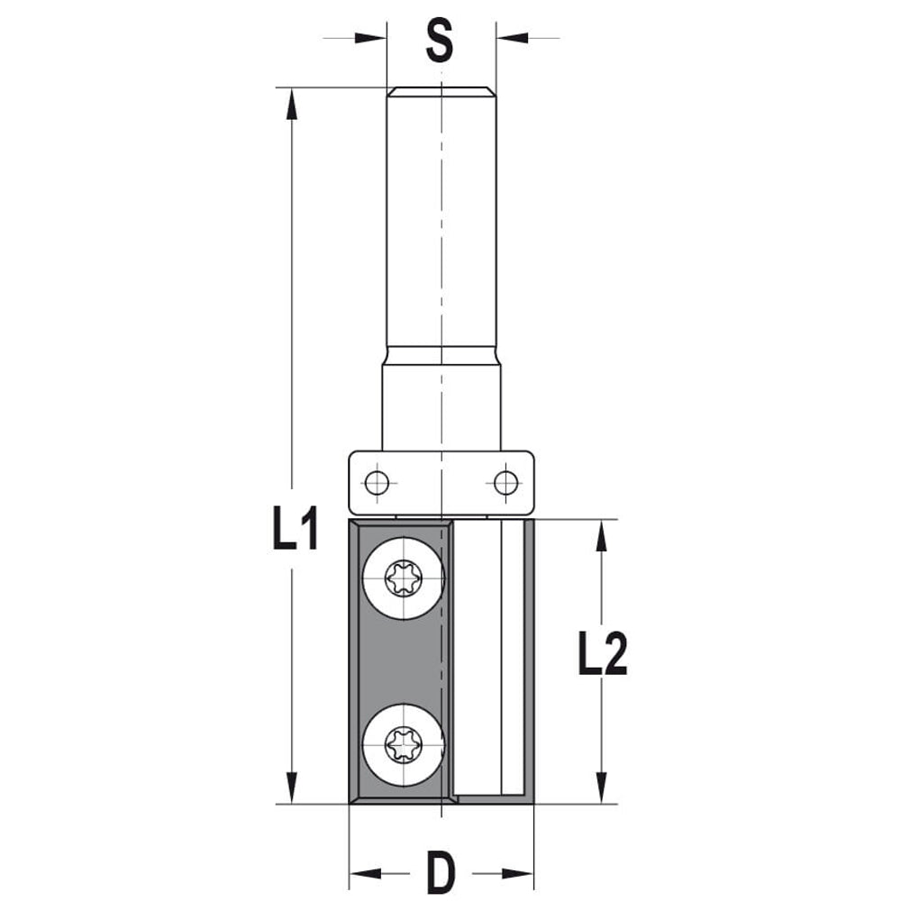 Keermeskantenfrees recht Ø 22 x 30 mm, TL=76 mm, S=10 mm, HW