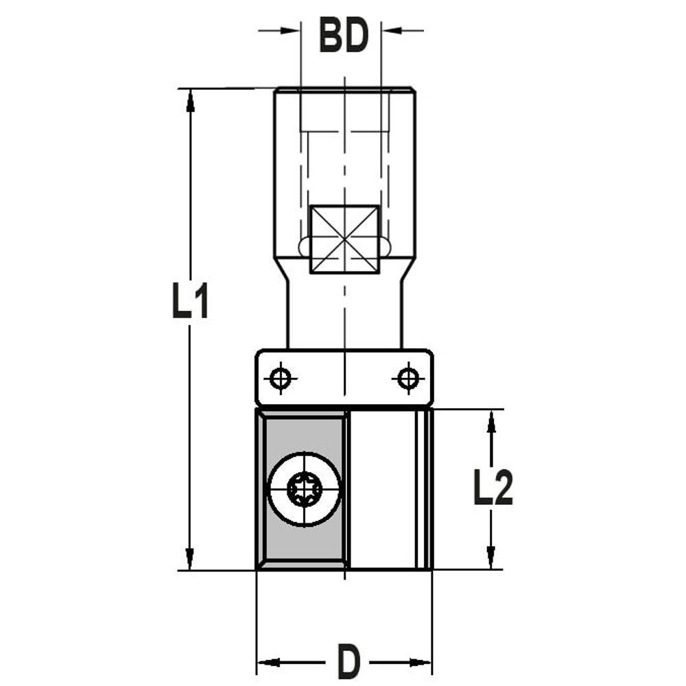 Keermeskantenfrees recht Ø 22 x 20 mm, TL=58 mm, Binnendraad M10, HW