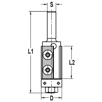 Keermeskantenfrees recht Ø 19 x 30 mm, TL=75 mm, S=8 mm, HW