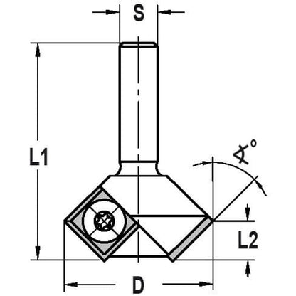 Keermesfasefrees 30° zonder lager, L2=10.5 mm, S=8 mm, HW