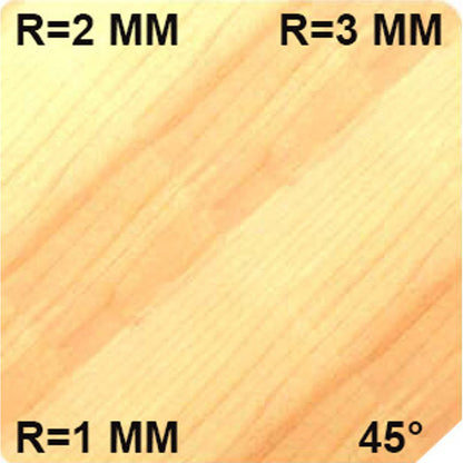 Keermesfase-/ Afrondfrees met lager, 45° + R1/2/3, S=8 mm, HW