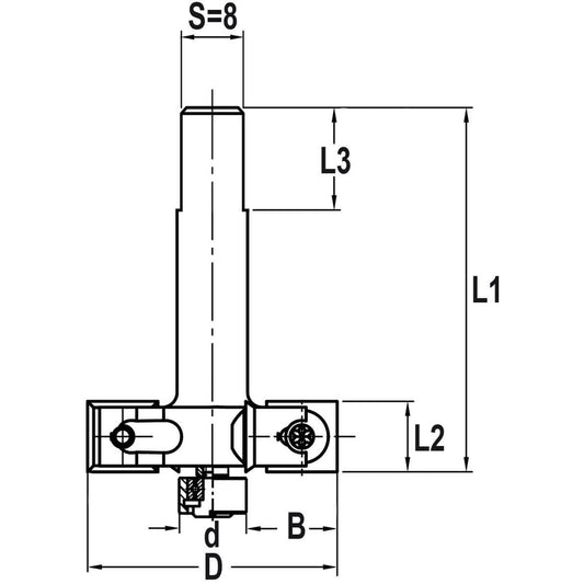 Keermessponningfrees D=30 B=2 lager 26