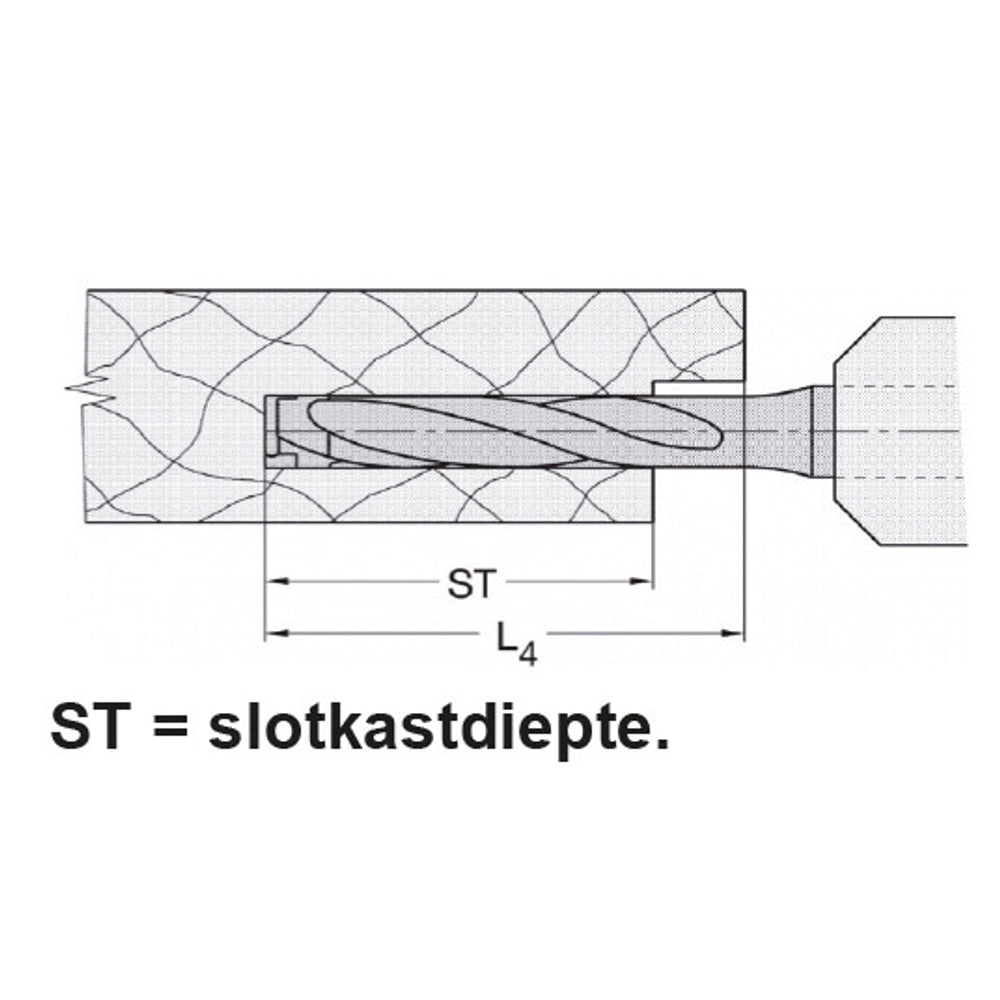 Keermes Slotkastfrees Ø=18 x 105 mm, TL=170 mm, S=20 mm, HW, Z=2