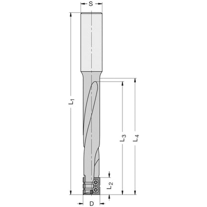 Keermes Slotkastfrees Ø=14 x 96 mm, TL=170 mm, S=16 mm, HW, Z=2