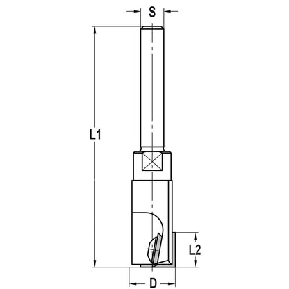 Keermesgroeffrees Ø 24 x 12 mm, TL=90 mm, S=8 mm, HW