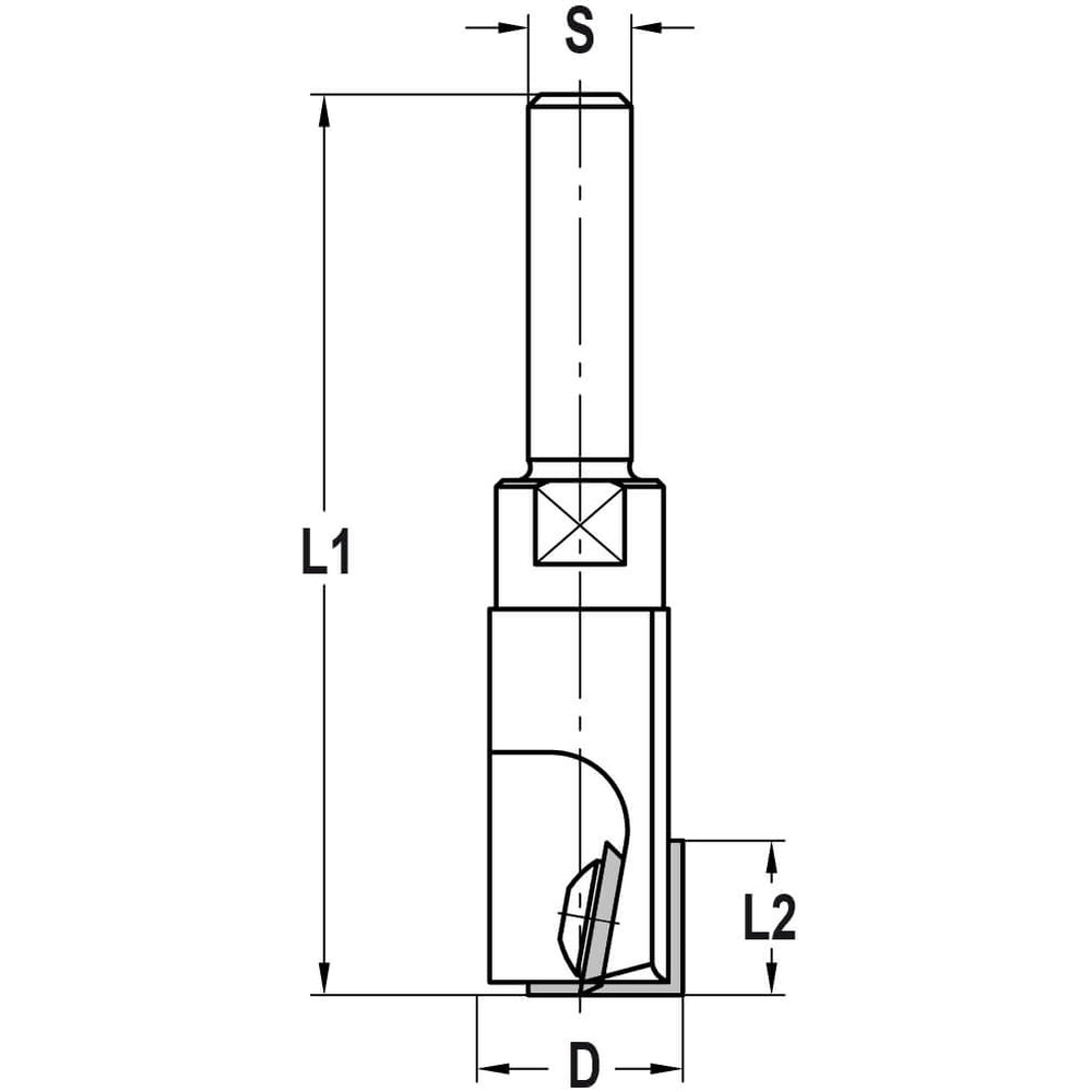Keermesgroeffrees Ø 16 x 12 mm, TL=70 mm, S=10 mm, HW