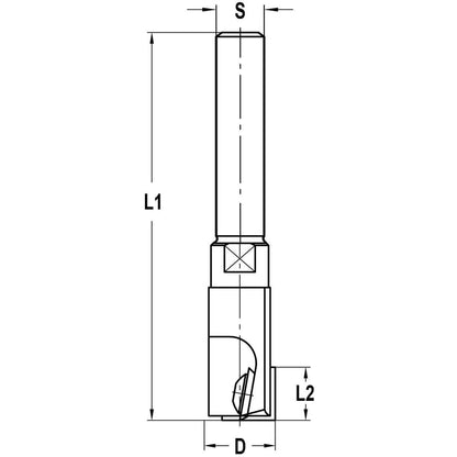 Keermesgroeffrees Ø 18 x 12 mm, TL=130 mm, S=12 mm, HW